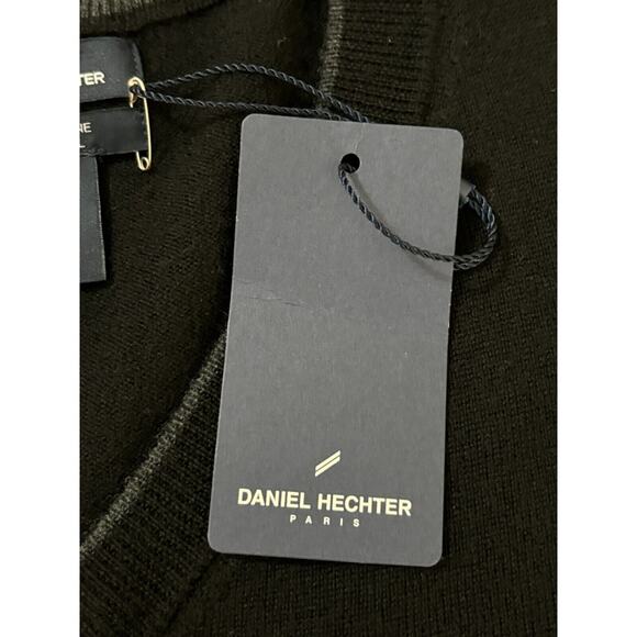 Daniel Hechter Mens Large Black V Neck Pullover Sweater 100% Merino Wool NWT - Picture 10 of 11